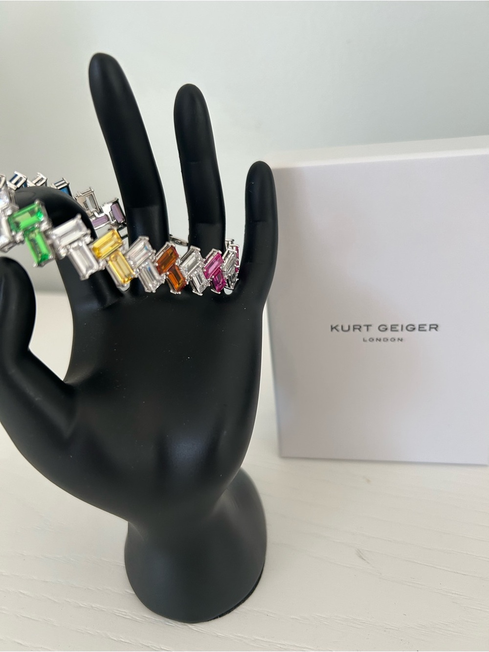 Kurt Geiger Rainbow Baguette Crystal Bracelet - Picture 6 of 8